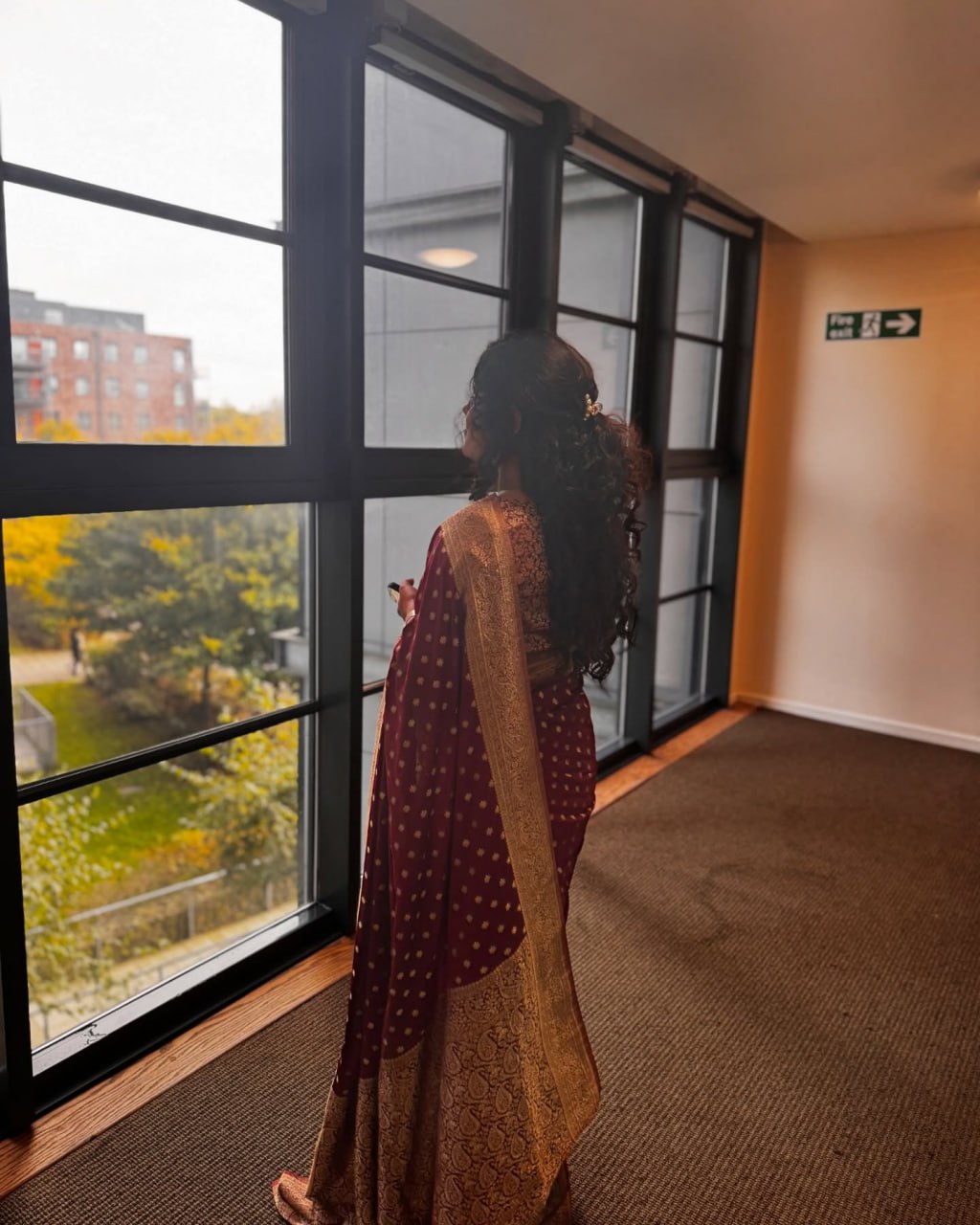 Royal Ruby Red Banarasi Saree with Gold Zari Accents