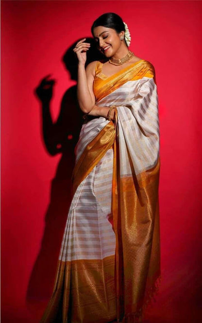 Golden Glow Banarasi Silk