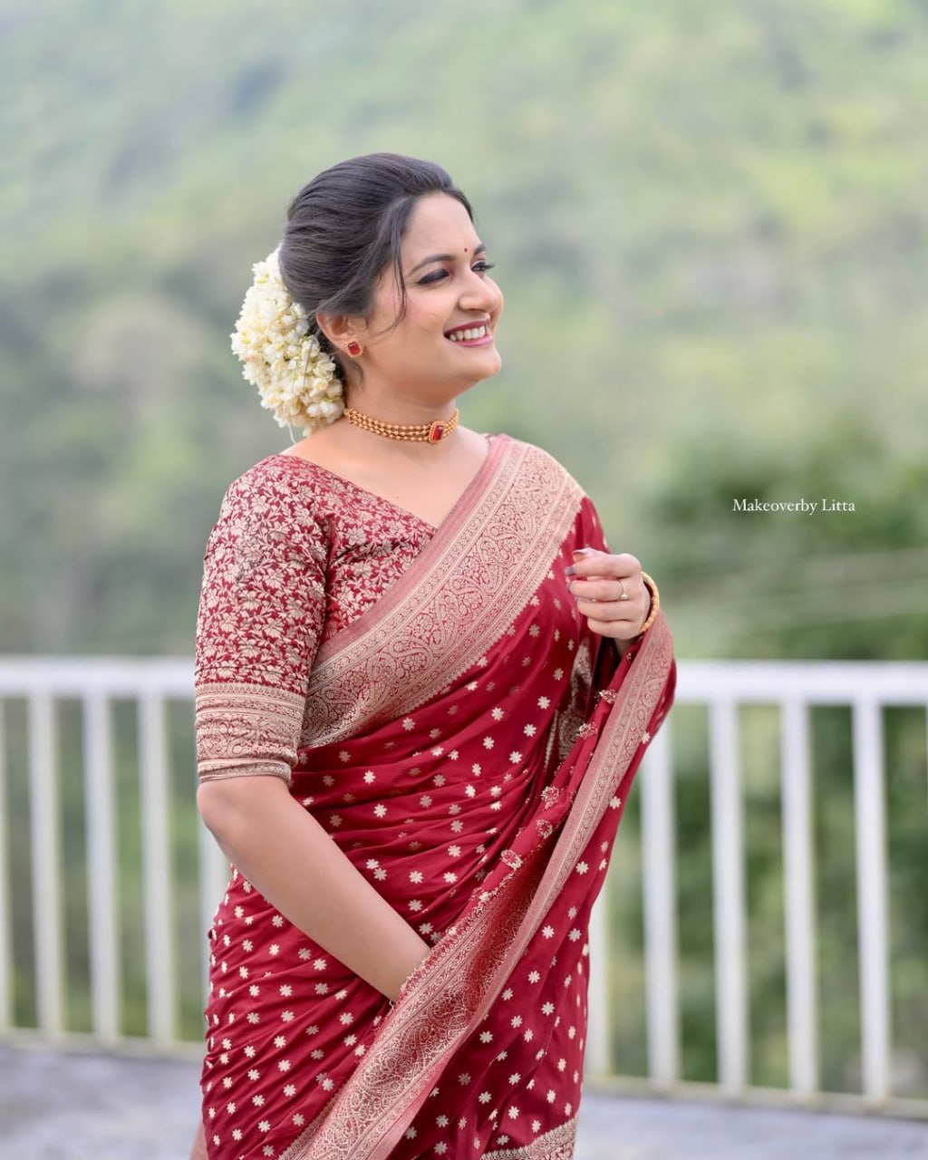 Royal Ruby Red Banarasi Saree with Gold Zari Accents