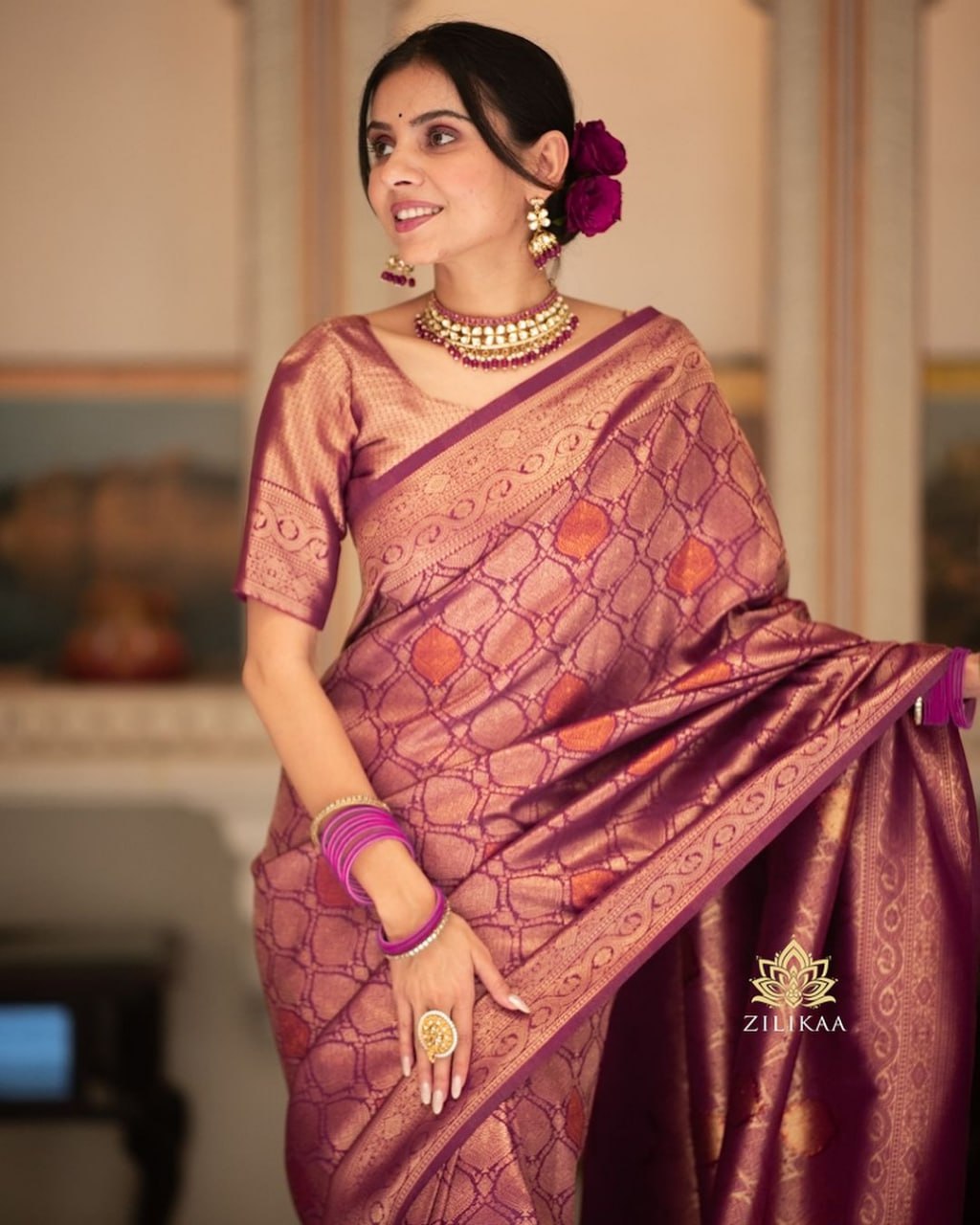 Zari Woven Banarasi Silk Saree