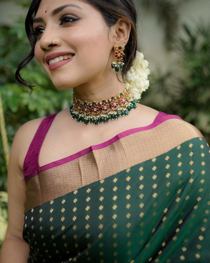 Elegant Green Kanjeevaram Saree