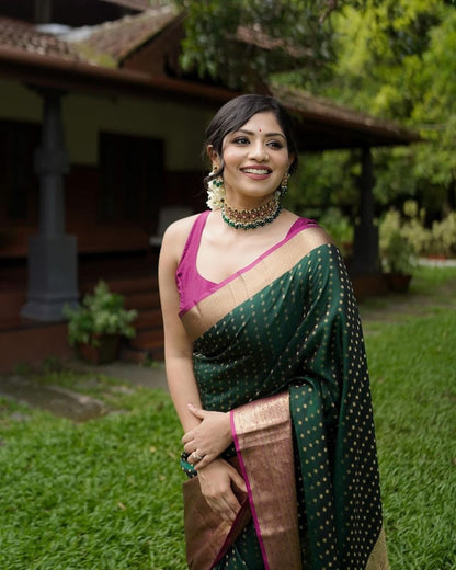 Elegant Green Kanjeevaram Saree