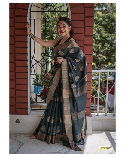 Indigo Leaf Handloom Saree