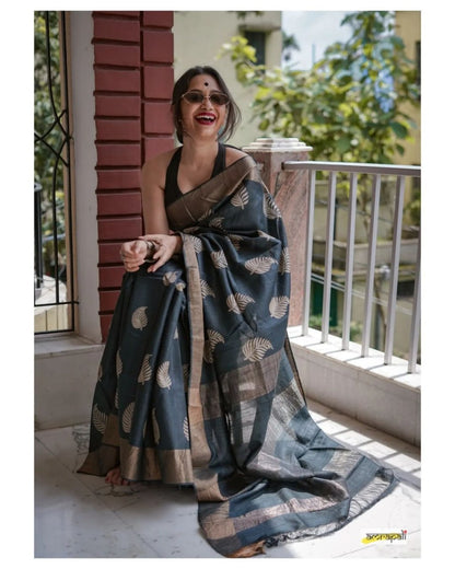 Indigo Leaf Handloom Saree