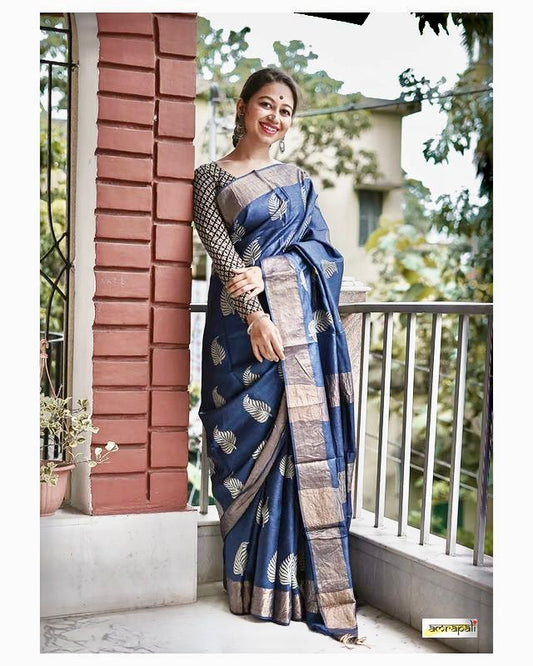 Navy Bloom Saree