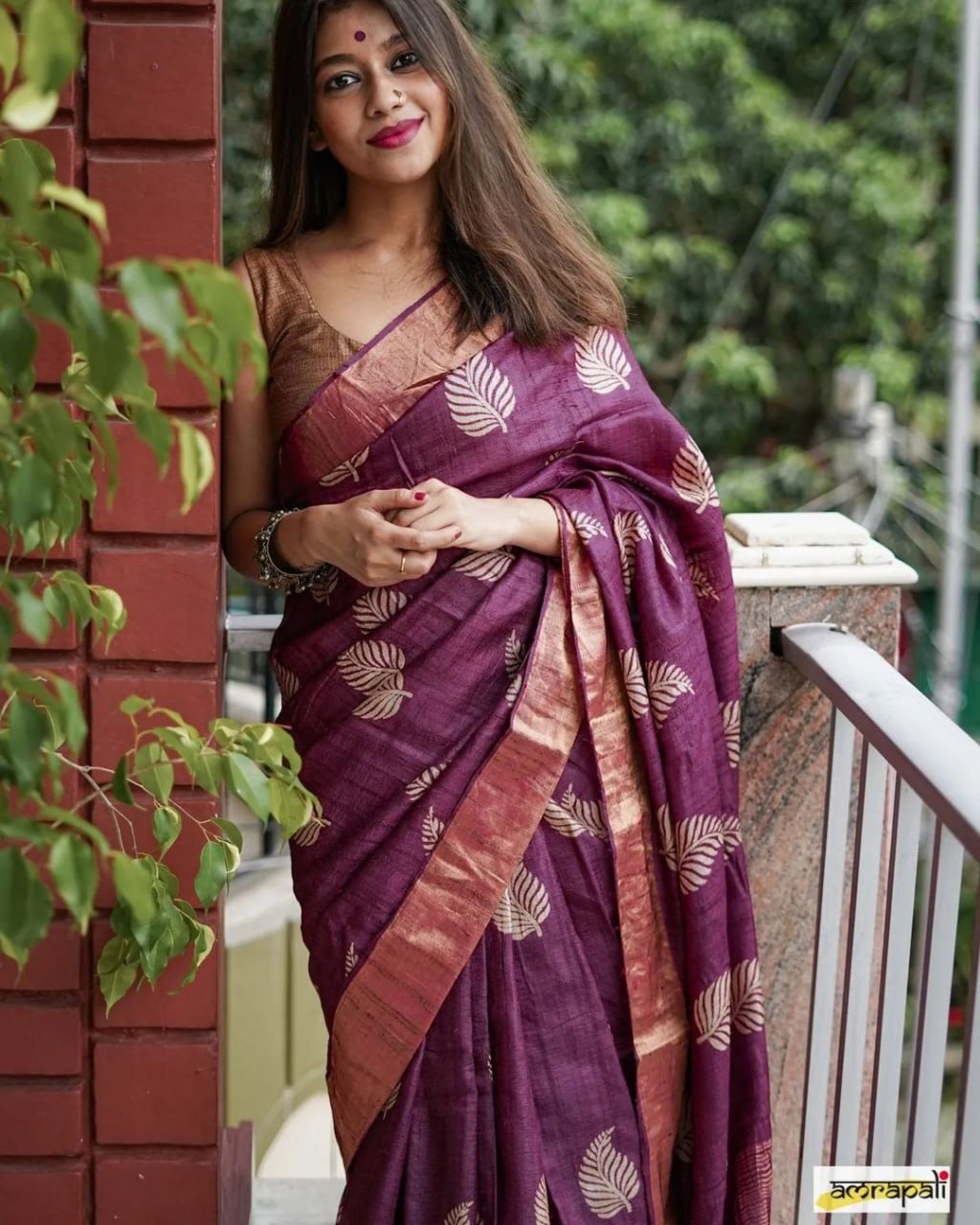 Dusky Rosewood Saree