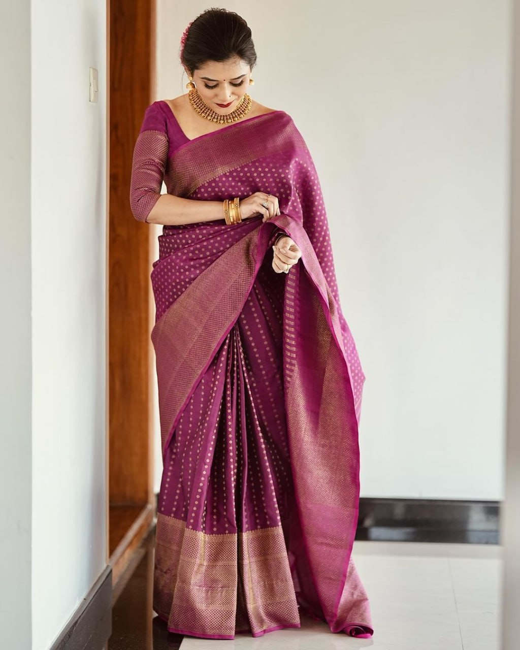 Raspberry Royale Saree