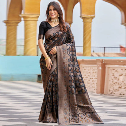 Royal Black Kanjivaram Silk Saree