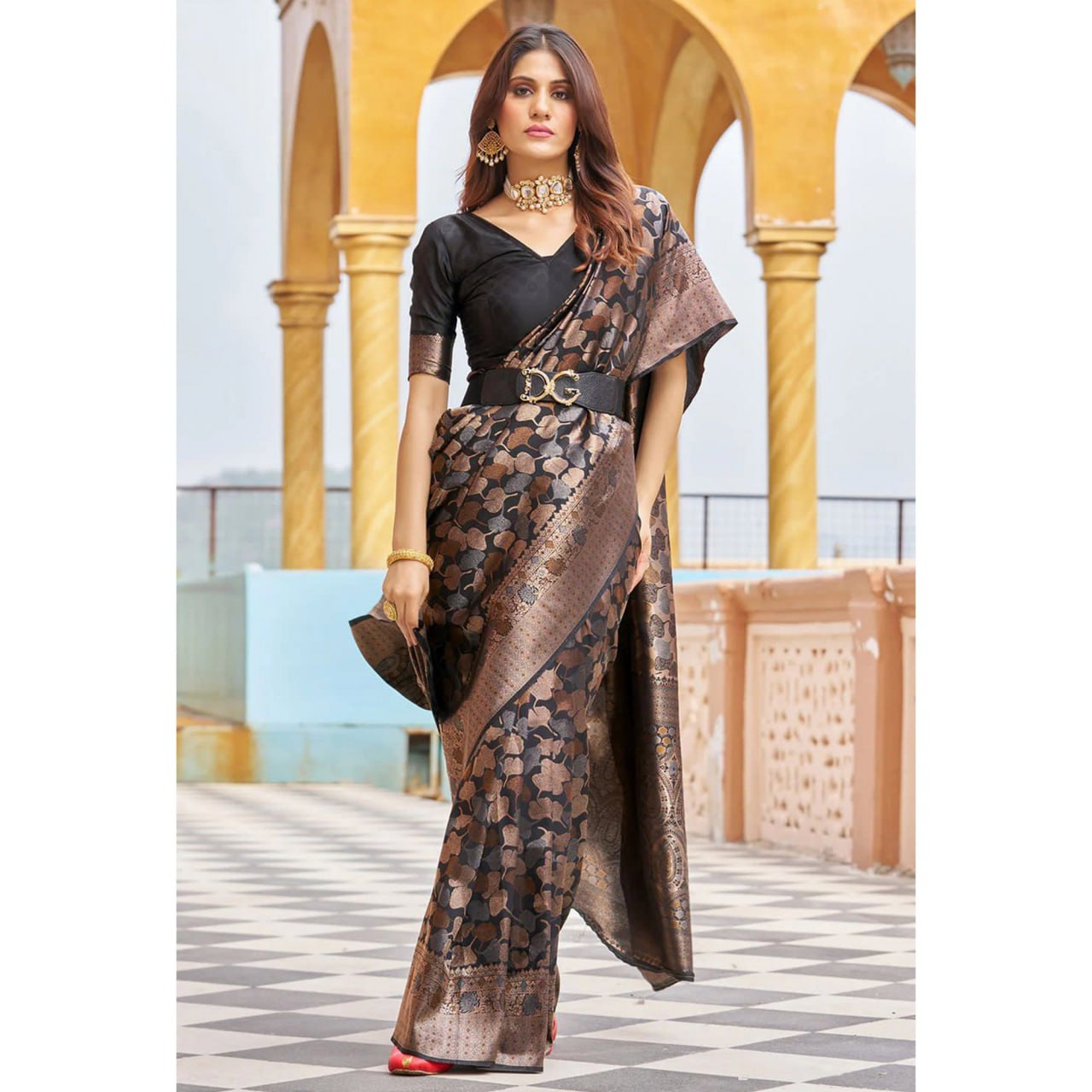 Royal Black Kanjivaram Silk Saree