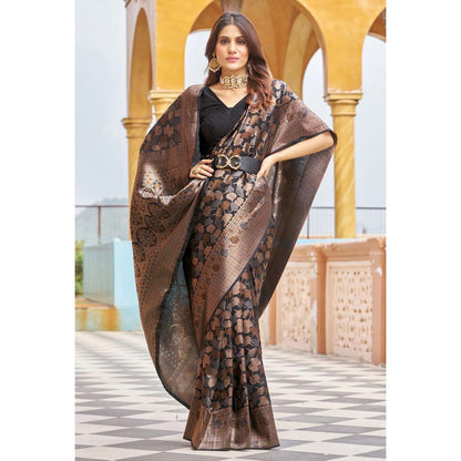 Royal Black Kanjivaram Silk Saree