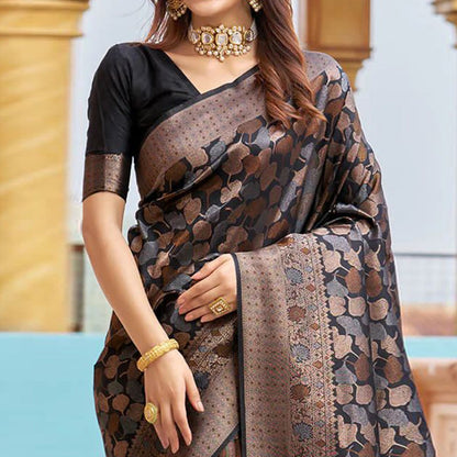 Royal Black Kanjivaram Silk Saree