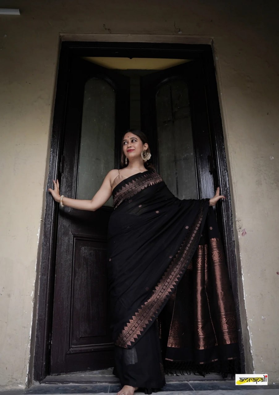 Black Gold Banarasi Silk Saree