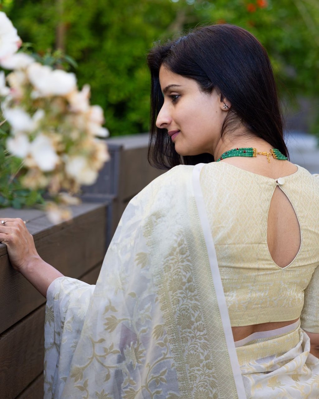 Ivory Elegance Banarasi Saree