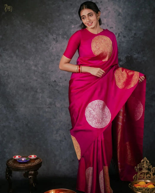 Royal Pink Banarasi Saree