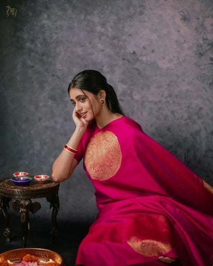 Royal Pink Banarasi Saree